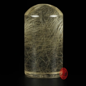 天然髮晶水晶印章-金絲玄耀